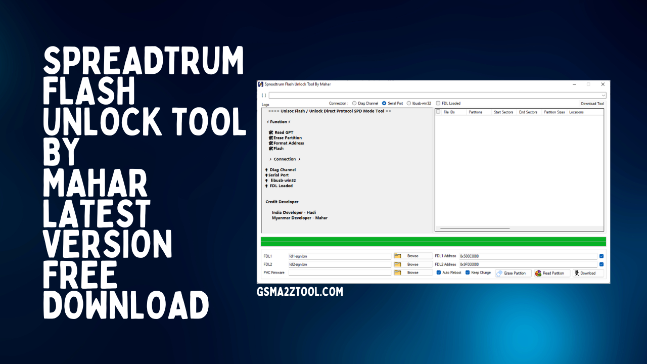 Spreadtrum Flash Unlock Tool Unisoc Flash / Unlock Direct Protocol SPD Mode Tool